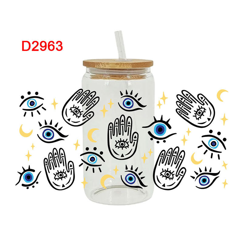 Wholesale 5pcs Cartoon printing heat transfer Cup sticking crystal logo pattern 23 cmX11cm in stock